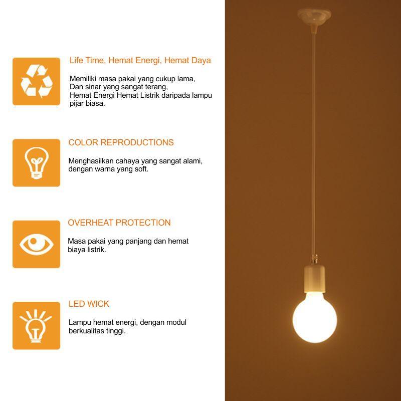 LAMPU BOHLAM 9w LED VINTAGE SUSU E27 9 watt KACA / BOHLAM VINTAGE RETRO / LAMPU GANTUNG / LAMPU HIAS LAMPU CAFE 6