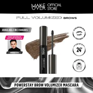 Make Over Powerstay Brow Volumizer Mascara 5 g - Browcara, Eye Brow Mascara, Maskara Alis Waterproof BEST SELLER Viral