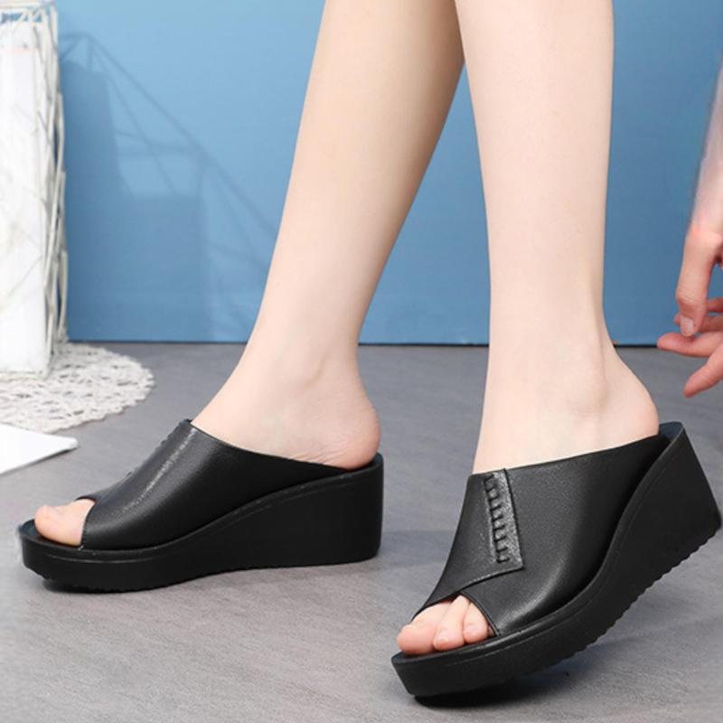 TERLARIS Sandal Wedges Wanita Viral Kekinian 2024 / Sendal Cewek Remaja Dewasa TERMURAH Karet 6