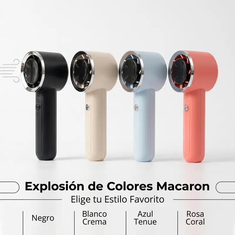 ECAM Ventilador Portátil Mini 2025, 100 Unidades, Silencioso con Carga USB, Potente para Oficinas y Dormitorios, Modelo Nuevo con Pantalla Digital y Batería Larga - Foto 2