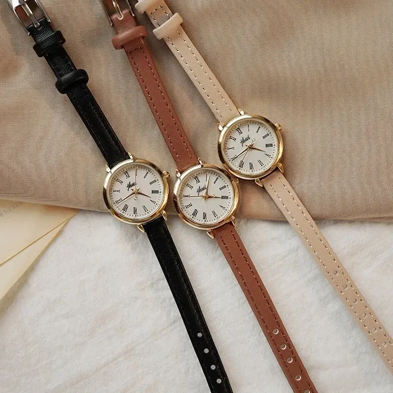 Tasty Tales - Jam Tangan Casual Wanita Analog Kecil Dial Bulat Dengan Strap Pu Leather Fashion 0