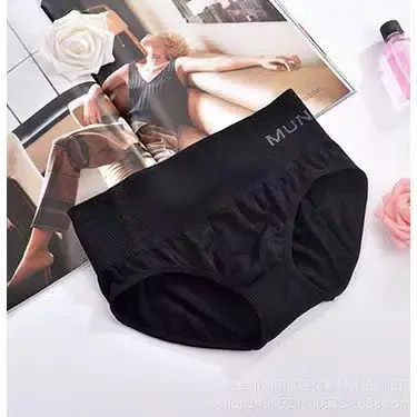 Misso Kode CD035 Celana Dalam Wanita Waist  Underware Premium Spandex Motif Polos High Boxer Hitam Pendek Dewasa Korset Cewek 7