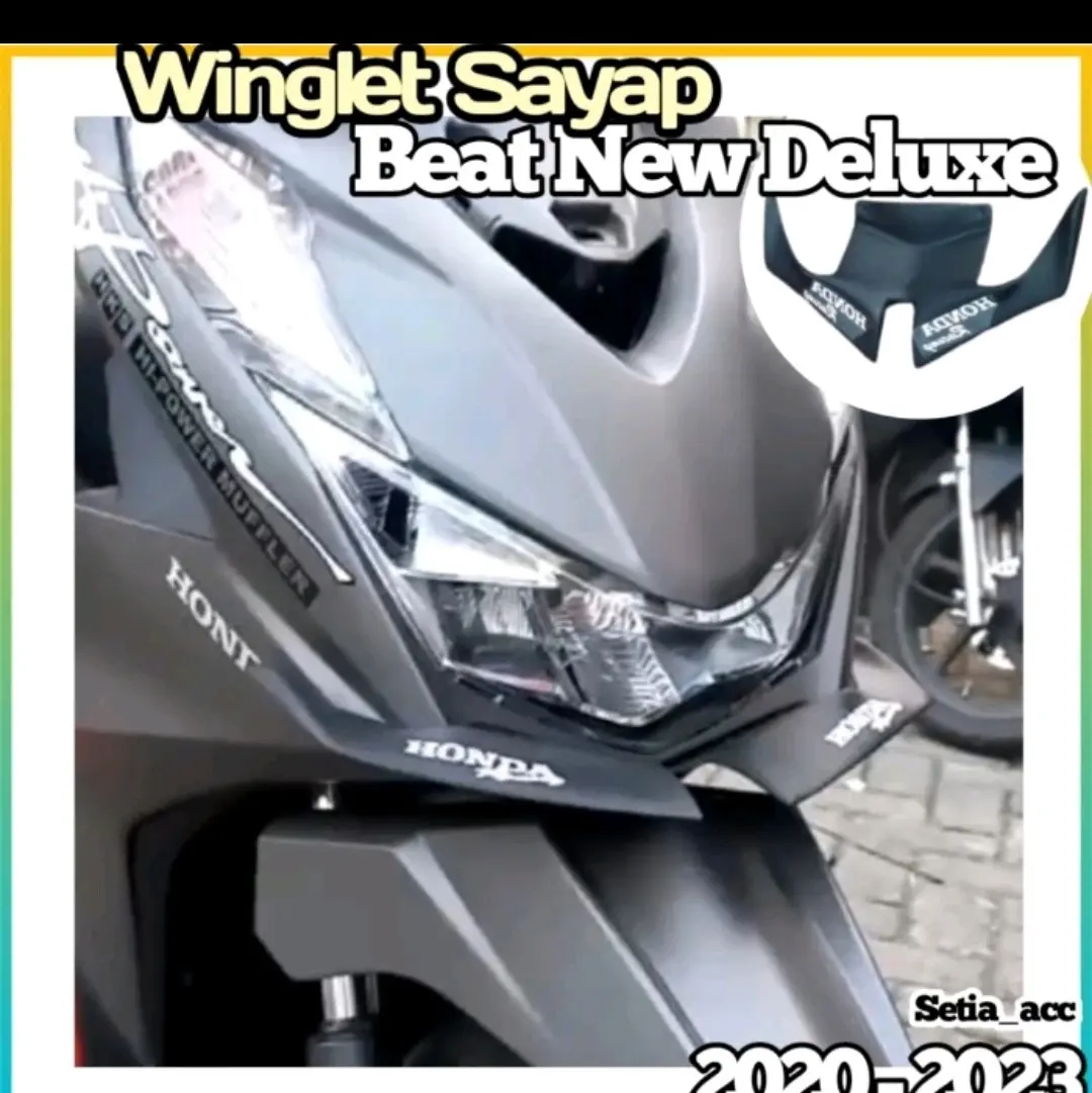 Winglet Beat Deluxe 2020 2021 2022 Hitam Putih Merah Biru Pink Silver Motorcycle