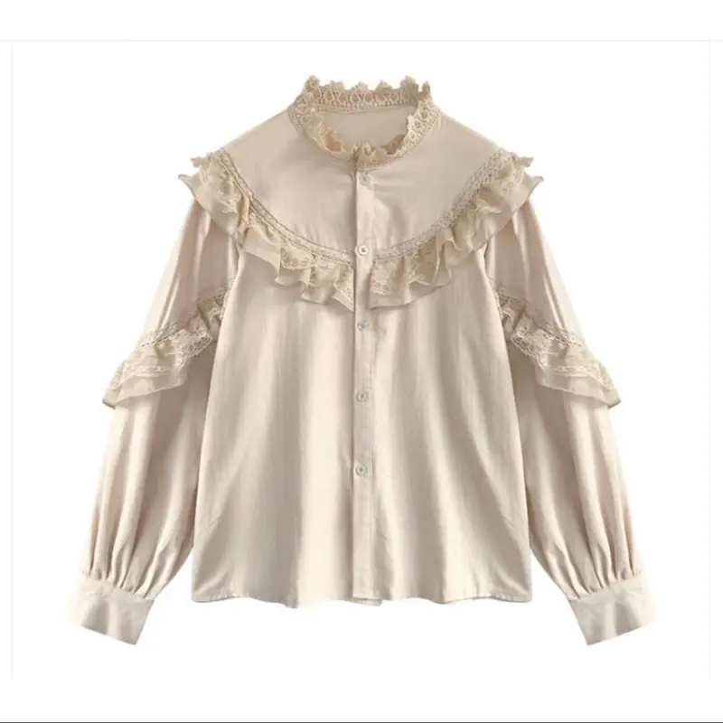 [DIAN]Blouse atasan renda wanita lengan panjang korean style Baju Casual 4
