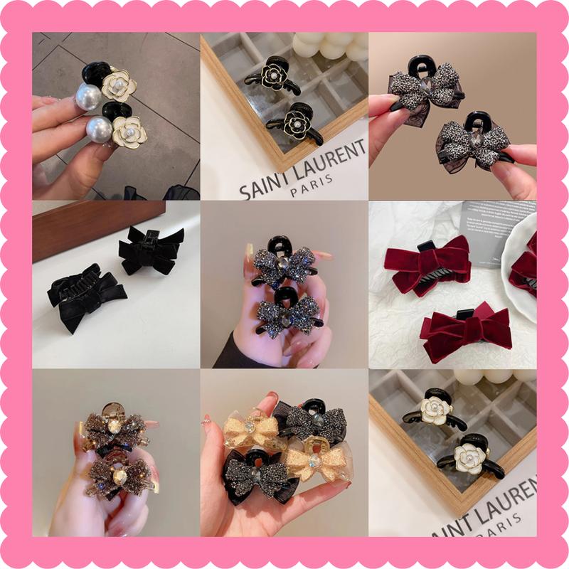 Set 2 chiếc kẹp tóc nơ Minota kẹp nơ nhung kẹp tóc mái tiểu thư nữ tính phong cách Hàn Quốc K23