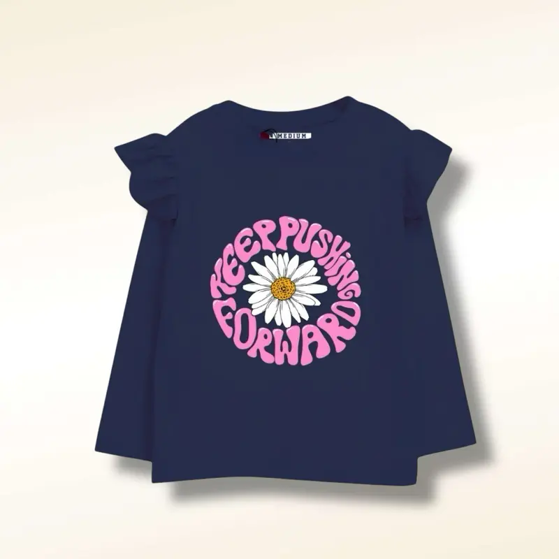 Baju Tangan Panjang Anak Perempuan Katun 30s Sablon Plastisol Ruffle Umur 4-10 tahun Fashion 2
