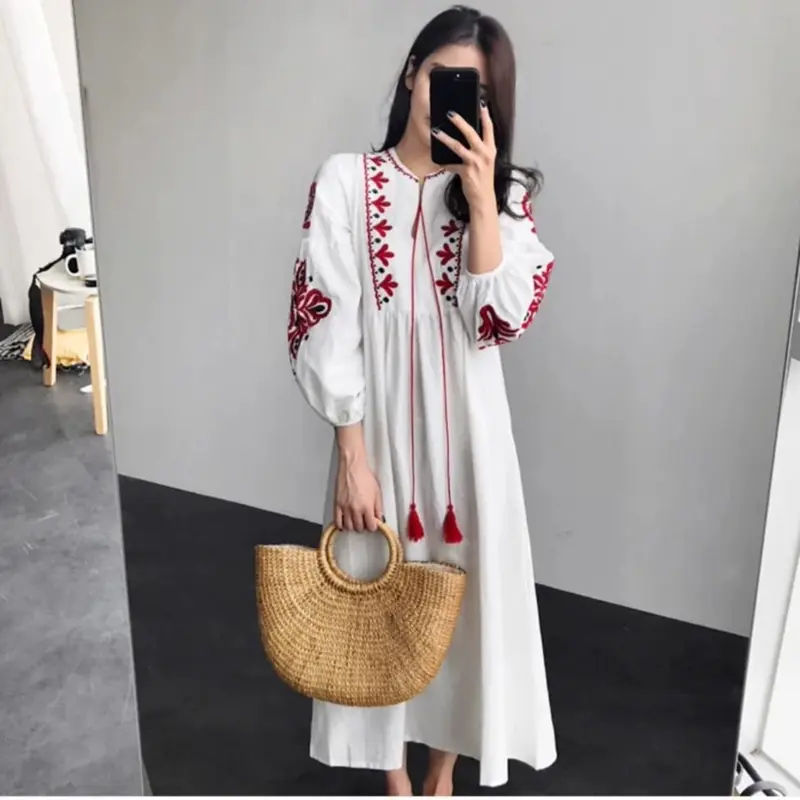 [Basica Moda] 83380 Gaun Dress Maxi Wanita Boho Aaliyah Heavy Peach Koshibo 0