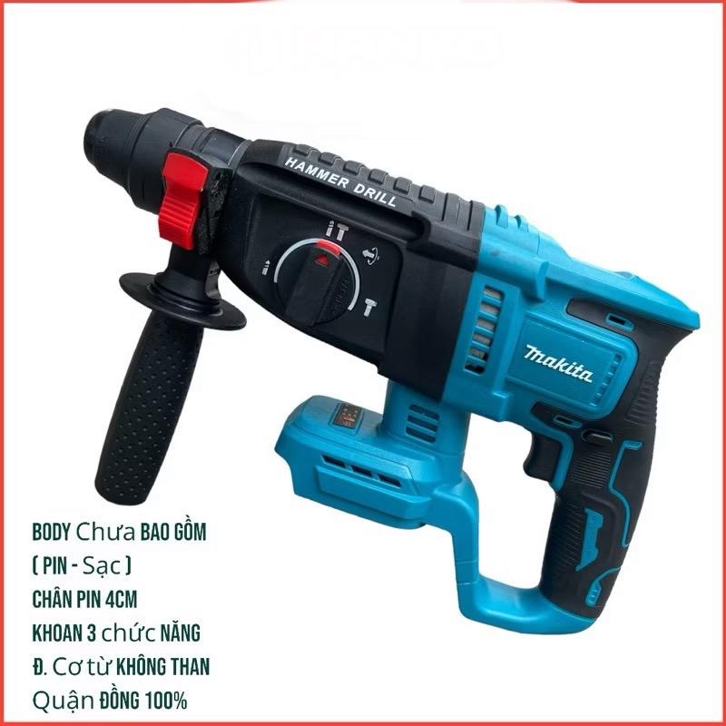  Thân Khoan Bê Tông Pin MAKITA  3 Chức Năng - Động Cơ K Than - Chân Pin Phổ Thông M21 _ vỏ hộp giấy 