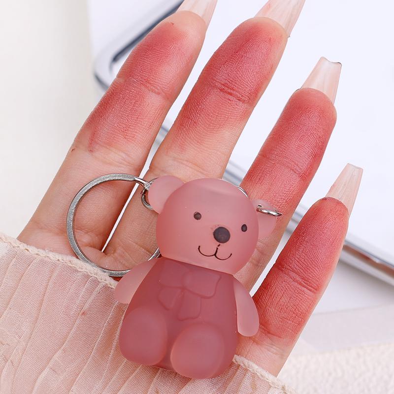 Product Introduction of 1Pc Bear Shape Lovely Keychain Lip Glaze Matte Silky Velvet Long Lasting Lipstick Waterproof Non-Stick Cup Lip Mud Lip Cosmetic for women beauty to choose 26