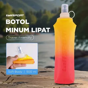 Taffsport Botol Minum Lipat 500 ml Soft Body Travel Friendly untuk Perjalanan Anda