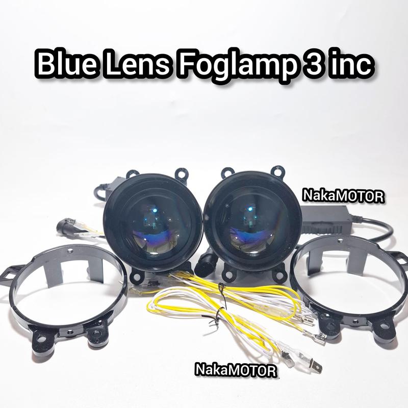 IBRIGHT SEPASANG Lampu Foglamp Biled 3 Inc C990 Devil Eye New Upgrade For Toyota Dan Honda Bonus Brecket Universal 4