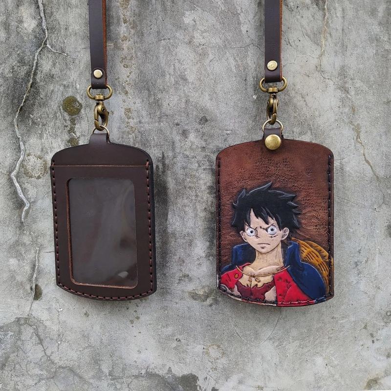 Product Introduction of ID Card Holder Murah Anime One Piece Kulit Asli Ukiran Tangan 5