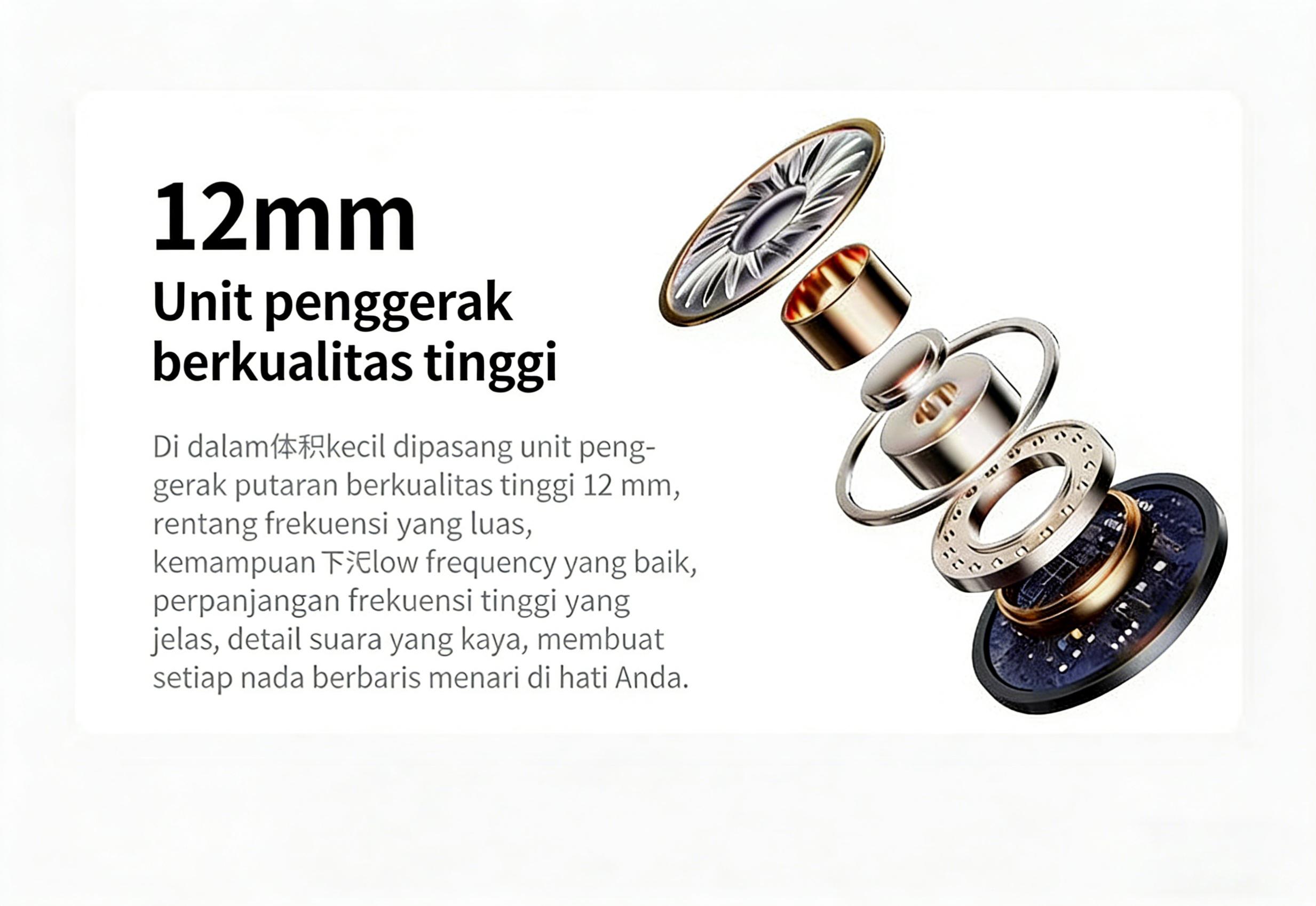 【2026 New】Eikelk Hsz Phantom x8 TWS Earphone AI Percakapan & Translator, Waterproof Deep,Baterai Ekstra Panjang, Bass Boost, 3D Surround, ANC Pintar - UntukGame, Call, Musik, Olahraga, Penerjemah Travel Multibahasa