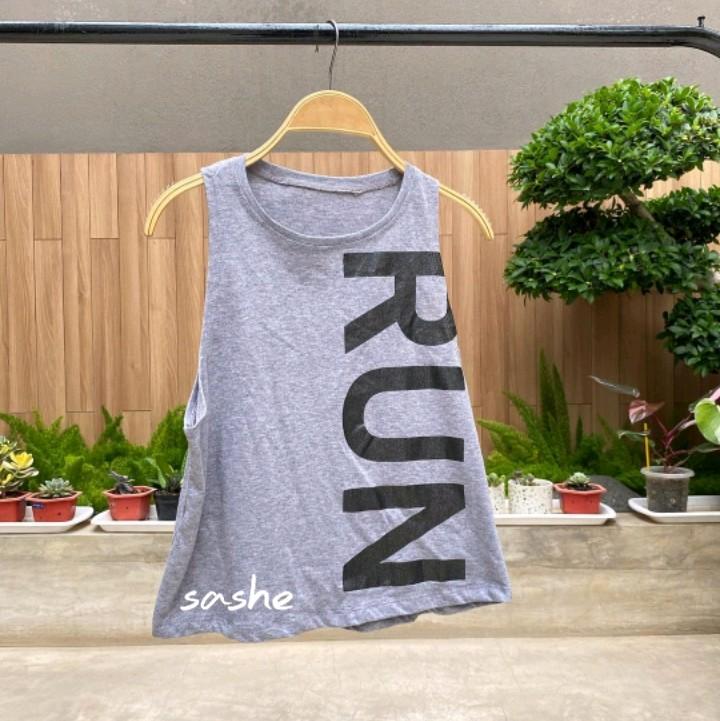 Run Tank Baju Kaos Atasan Tanktop backfit Olahraga Wanita Senam Aerobic Zumba 4