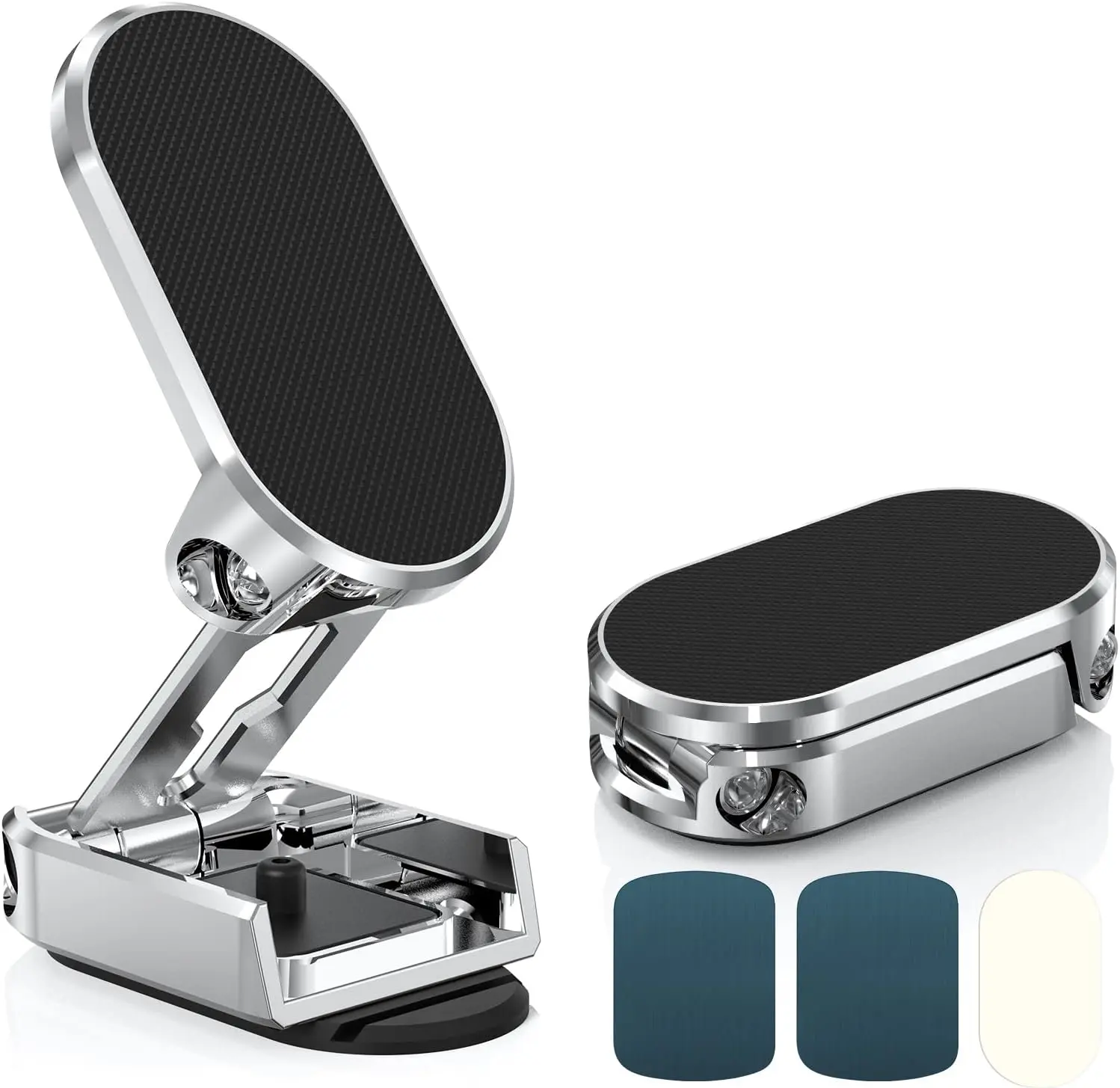 Alloy Folding Magnetic Car Phone Holder, Magnetic Phone Holder for Car, 360° Rotation Dashboard Car Phone Mount Universal, Stable, no Shaking Accessories Metal