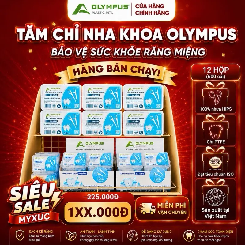 {CHÍNH HÃNG} 6-12 Hộp 300-600c Tăm chỉ nha khoa OLYMPUS made in VIETNAM chinhakhoa