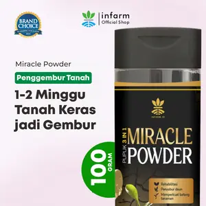 INFARM - Miracle Powder Serbuk Pupuk Asam Humat 100 Gram Pupuk Pembenah Tanah & Penyubur Sayuran Pupuk Organik 3 in 1 Perbaiki Struktur Tanah, Tingkatkan Nutrisi, Suburkan Tanaman Kangkung, Bayam, Sawi, Tomat, Cabai  Media Tanam Lebih Gembur & Subur
