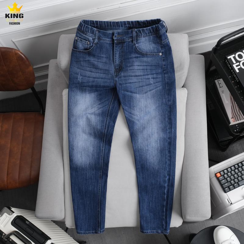 Quần Jean Nam Lưng Thun | KING FASHION _ Co Giãn Form Slim Ôm Nhẹ Chất Liệu Denim Mềm Mịn Thấm Hút Mồ Hôi Tốt Khóa Đồng Bền Size 29-38 Phù Hợp Nam Từ 48-95kg
