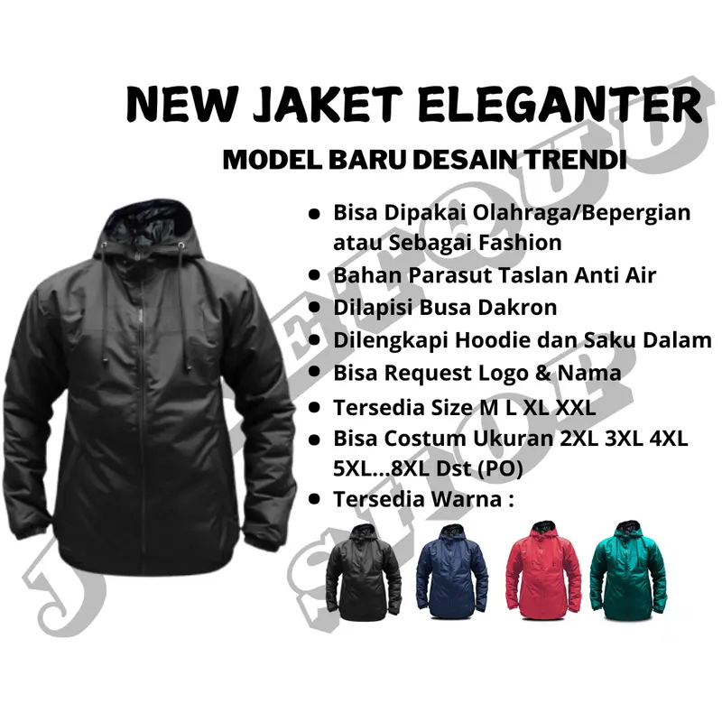 Jaket Parasut Tebal Custom Sablon DTF Bebas Custom Polos Bisa  Unisex Waterproof Logo Simple Keren 5