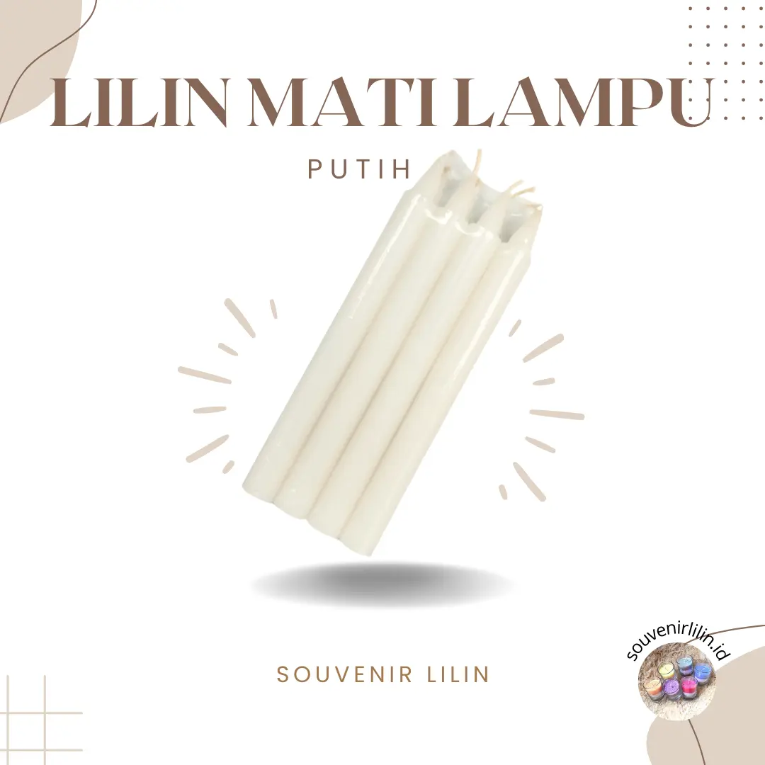 Lilin Putih Mati Lampu Stearin isi 8 Batang 17cm x 1.7cm - Souvenirlilin.id