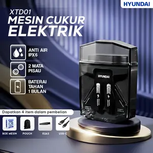 A HYUNDAI Mesin Cukur Elektrik Kumis Jenggot Bulu Waterproof Pencukur Kumis Wajah Electric Awet Premium Portable Praktis Mini Portable Electric Shaver Cukur Kumis Jenggot