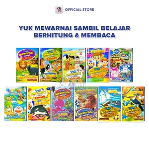 Buku Anak / Yuk Mewarnai Sambil Belajar Berhitung & Membaca : Seri Anggota Tubuh 2 Profesi Transportasi Dinosaurus Burung Ikan Binatang Jinak Carnivora Binatang Laut / Pustaka Baru Press - GK