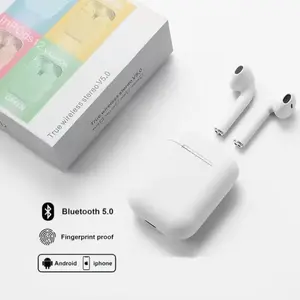 HEADSET BLUETOOTH INPODS WIRELESS i12 MACARON Bluetooth 5.0 Fingerprint Proof untuk Android & iPhone