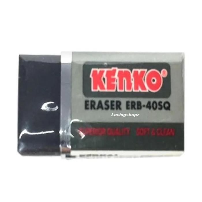 Penghapus Kenko Hitam Kecil Kenko Erb-40sq Sekolah Stationery - Per 6 Pcs