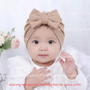 turban pita polos anak bayi perempuan / turban bayi kupu kupu