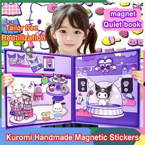 Large Quiet Book Magnetic Busy Book Cinnamoroll DIY Toys Mainan Anak Perempuan Kayu Kertas