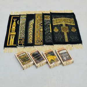 Isi 10pcs Sajadah Mini Buludru Tebal Kemasan Box Motif Elegan dan Tahan Lama