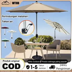 【WTHB】Taman payung hotel teras payung pantai pasar payung luar ruangan Payung Pantai Luar Ruangan 270cm Kain Anti-UV