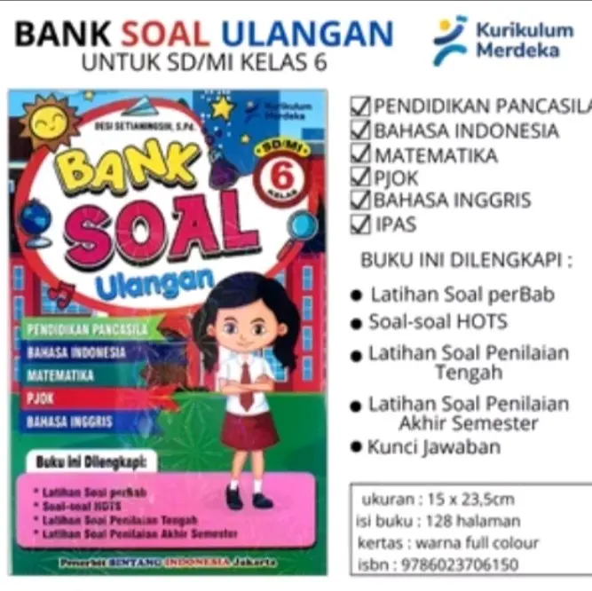 Buku Bank Soal Ulangan Lengkap SD/MI Kelas 1-6 Kurikulum Merdeka Semester 1 & 2 Siswa 3