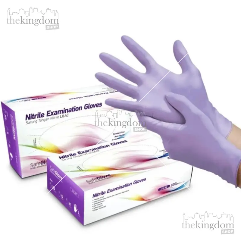 SafeGlove Nitrile Gloves PF Powder Free Black Lilac Oyster 100 Sarung Tangan 4