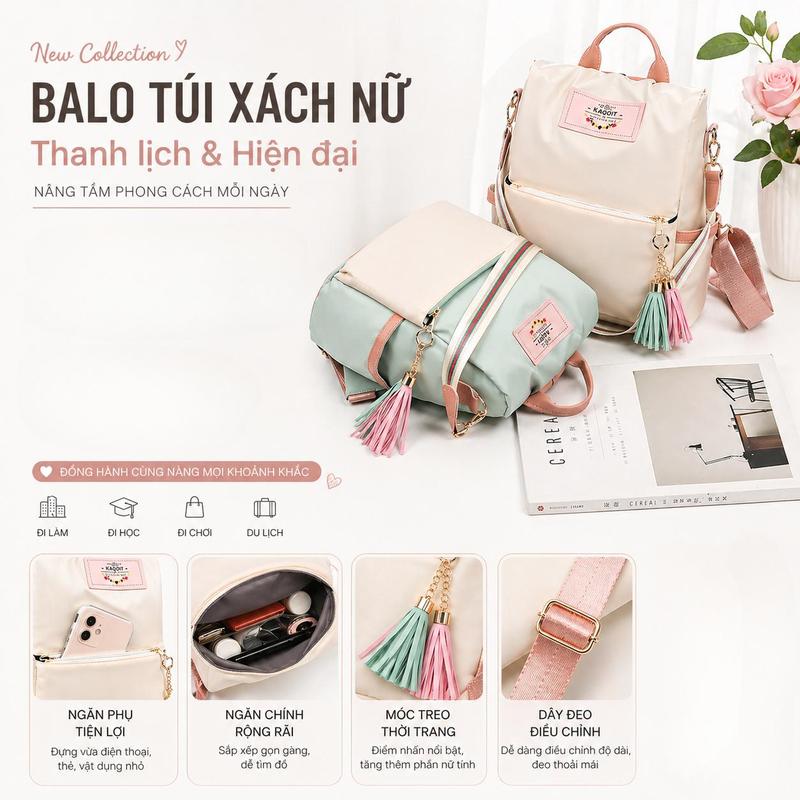 Ba lô/túi xách cao cấp kiểu Hàn Quốc, nhẹ, chống nước, rộng rãi, dung tích lớn,…