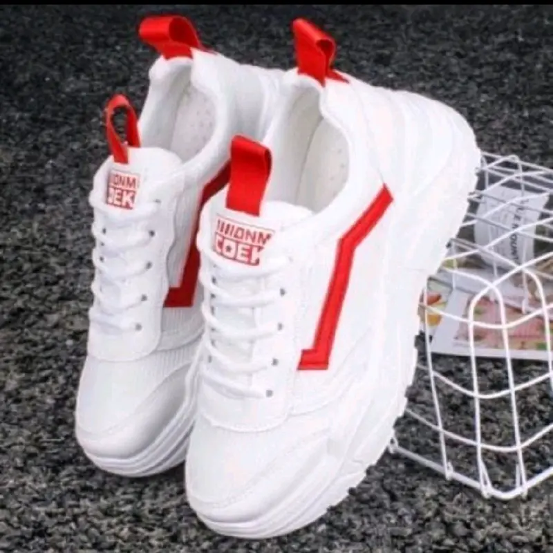 ONYOSTORE-Sepatu Sneakers Wanita COEK Terbaru Elegan Casual Sport Kasual Putih - Olahraga, Shoes, Cewek Karet Hitam 3