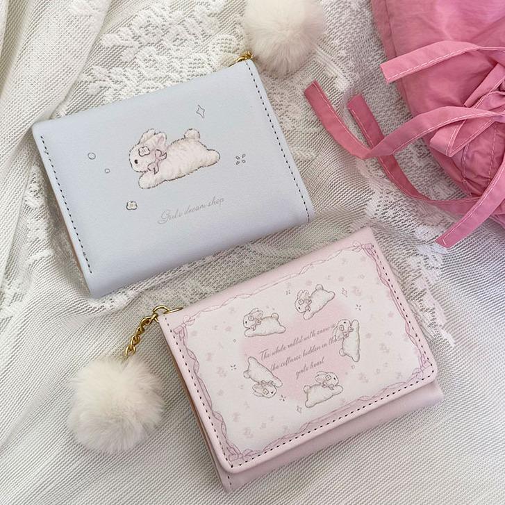 Ví Nữ Ngắn Phong Cách Khuôn Viên Trường Gấp Ba Lần Nhiều Ngăn Thích Hợp Cho Học Sinh Thiết Kế Dễ Thương