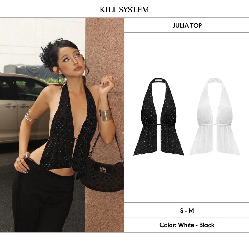  Áo yếm cột dây hở lưng tôn dáng đính đá JULIA - KILL SYSTEM 