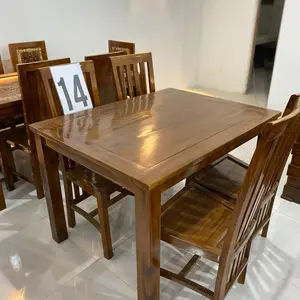Meja makan polos kursi 4 kayu jati