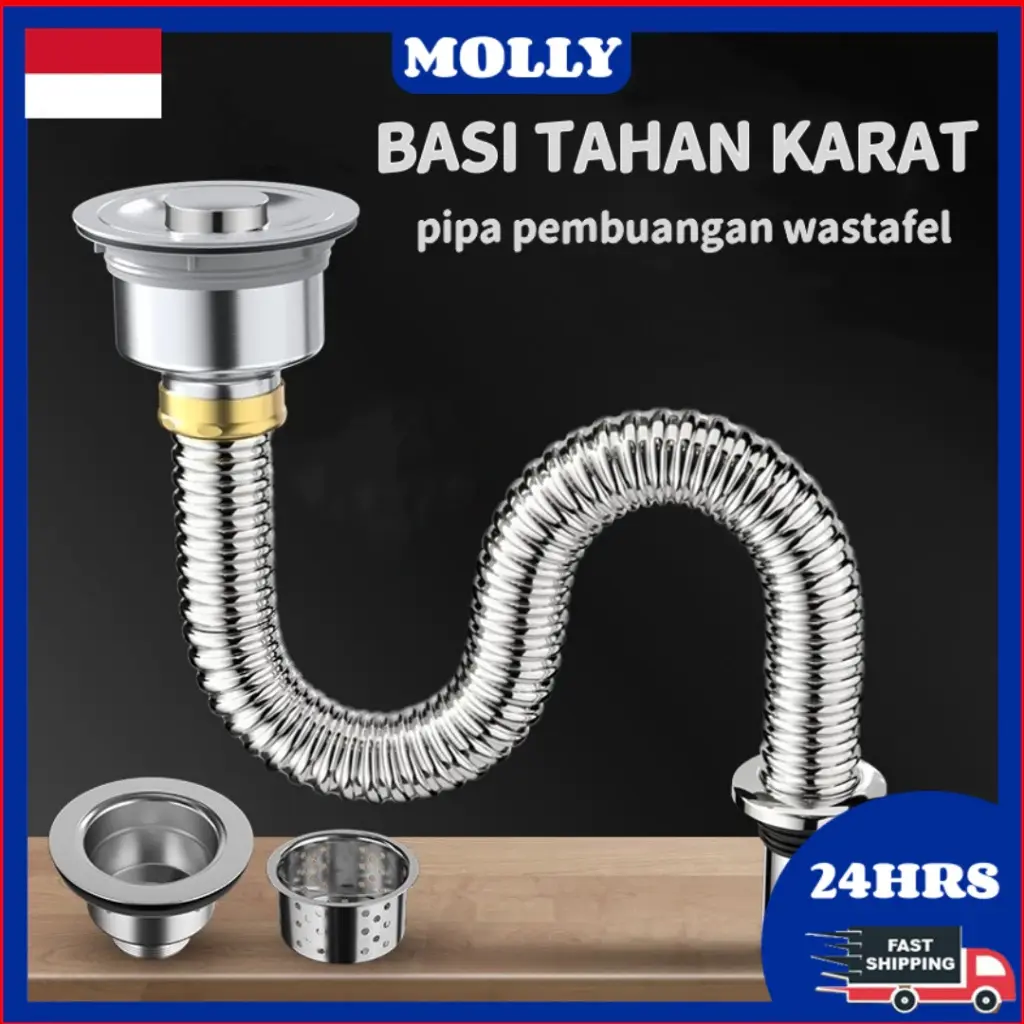 Ready stock Selang Cuci Piring Stainless 1 Lobang / Single