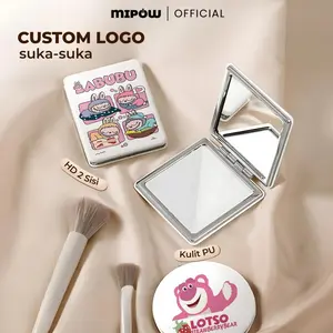 MIPOW Kaca Cermin Lipat Custom Kaca Make Up Kartun Cermin Rias Karakter Lucu Bahan Kulit Kustom Mirror Portable