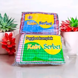 Kain serbet motif 12pcs (1 lusin ) kotak kotak ukuran 45cm× 45cm