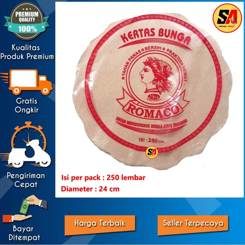 Kertas Nasi Bunga Coklat Alas Piring Isi 250 lembar Romaco 0