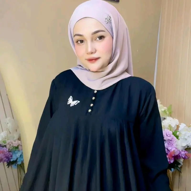 Salsa Dress Premium Gamis wanita  Muslim  Mewah  Kain  Crinkle airflow Dress premium Cantik  Kancing  Ibu  busui frendly Simple 1