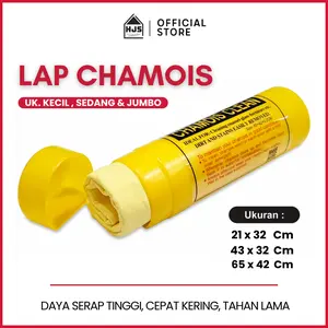 HJS Lap Chamois Besar Lembut PVA Daya Serap Tinggi Cepat Kering Tahan Lama untuk Kain Lap Mobil & Perabot Rumah