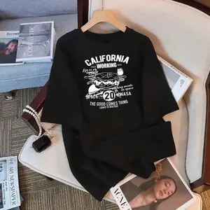 Kaos musim panas lengan pendek wanita, gaya Korea, longgar, atasan pasangan trendi.