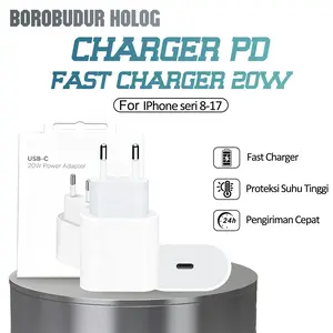 Borobudur Holog -Fast Charger 20W & Kabel Lightning - Solusi Lengkap For iPhone 8, X, 11, 12, 13, 14 (Semua Model)