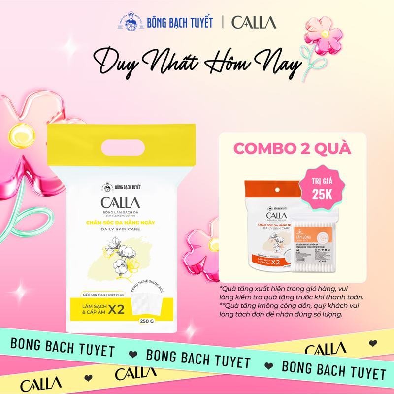 Bông làm sạch da Calla Bông Bạch Tuyết Mềm Mịn túi 250g an toàn cho da @bongtaytrang, @lamsachda, @lamdep, @nữ ,women Skincare Làm Đẹp Da