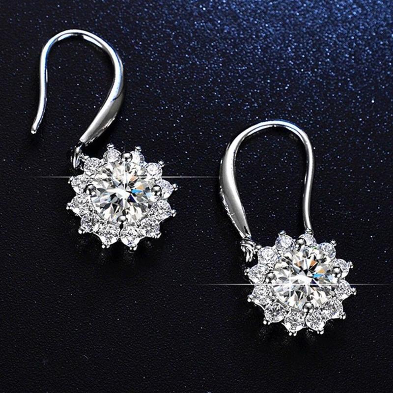  WF TE006 - Bông tai nữ đính đá hoa tuyết đài lấp lánh sang trọng 