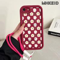 Gambar MHKEID Casing Hp untuk iPhone 6 6s 6 Plus 6s Plus 7 8 7 Plus 8 Plus X Xs Xs Max Xr Case Pola Bunga merah muda Kasing Anti-Sidik Jari Silikon Kasus Lembut Tali gantung Casing - Gaya1, iPhone 6 dari MHKEID MALL Kab. Tangerang 2 Tokopedia